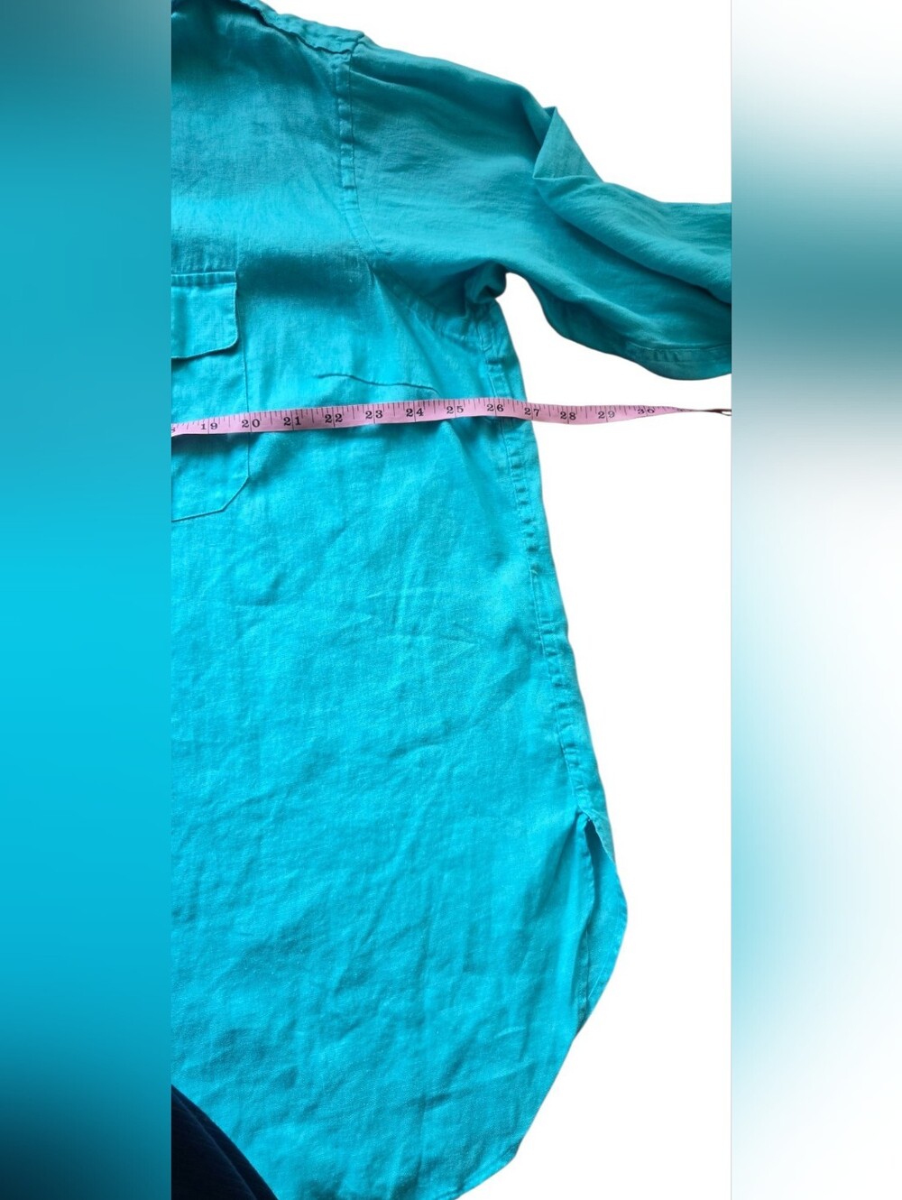 LRL Ralph Lauren Shirt Womens 2XL XXL Blue Linen Long Sleeve Button Up Collared - Picture 9 of 11